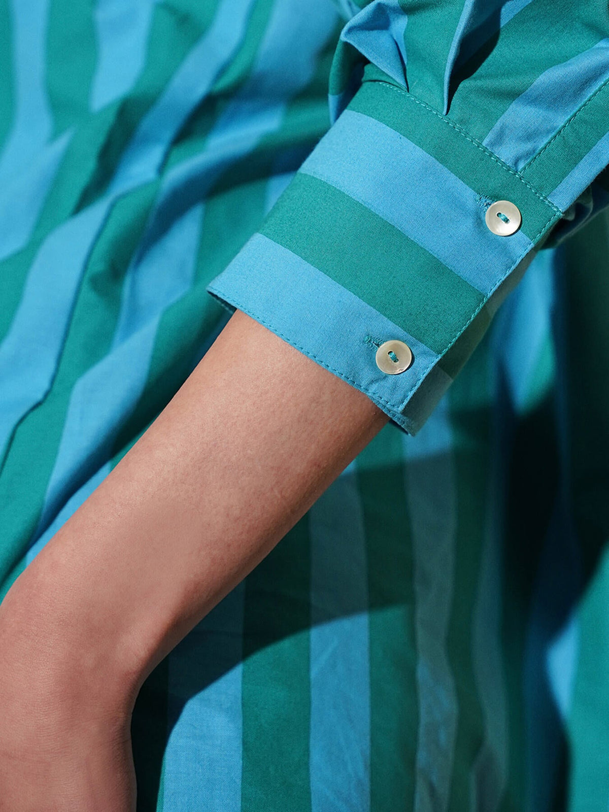 Cotton Striped Shirt - Blue