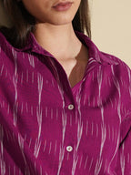 Cotton Woven Ikat Shirt - Magenta